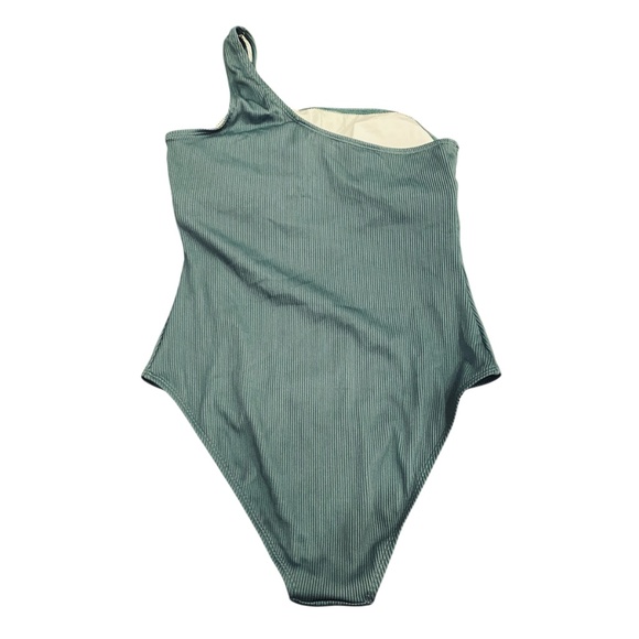 NWT Cupshe Eucalyptus Asymmetrical One-Shoulder Tummy Control One-Piece sz L - Picture 2 of 9